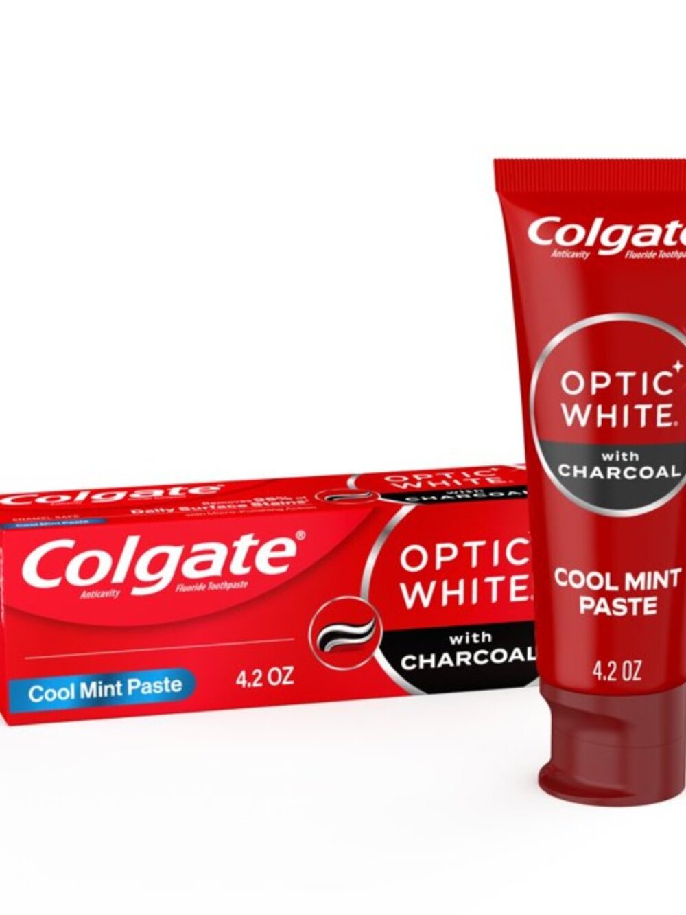 4 Pack Colgate Optic White + Charcoal 4.2oz